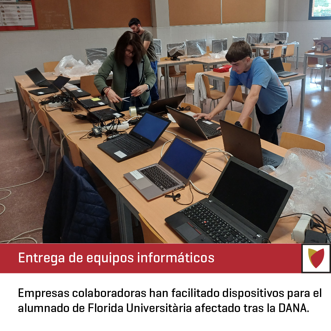 floridauni's tweet photo. En Florida Universitària seguimos trabajando para que podáis seguir vuestra formación tras la DANA.

📩Si necesitas un ordenador, completa el formulario que has recibido por correo electrónico y nos pondremos en contacto contigo.

Estamos aquí para ayudarte en lo que necesites. https://t.co/L9CG5llhLJ