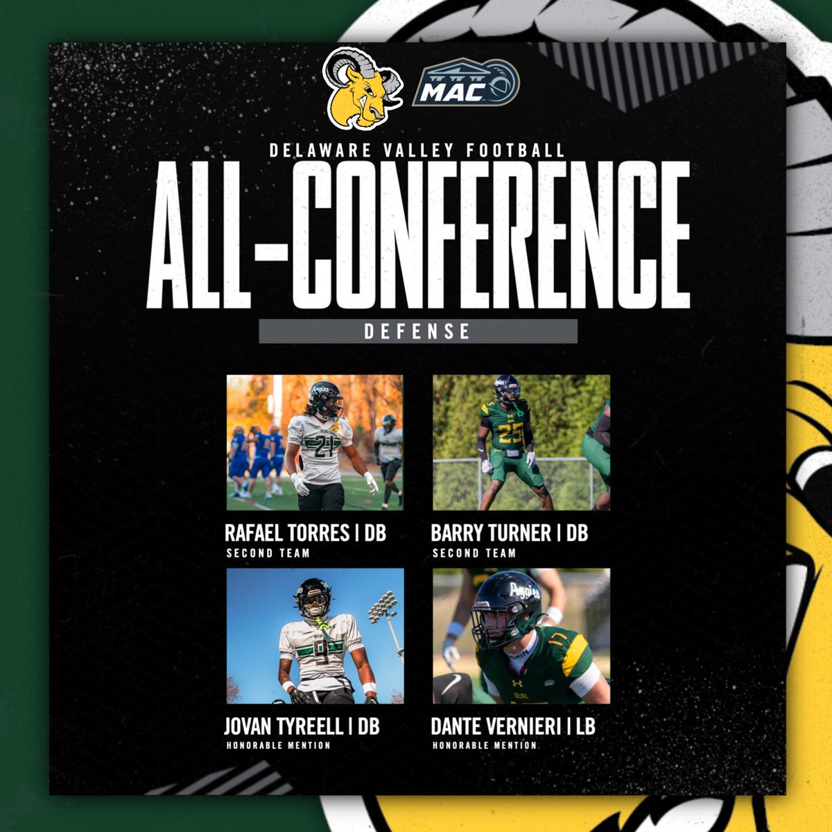 Congratulations to our All-Conference guys!
#DelValFootball #Family