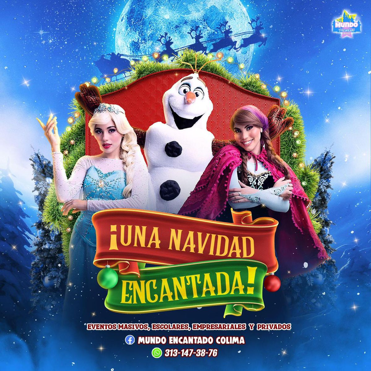 AdColima's tweet image. ¡Ilumina tu próxima celebración navideña con la magia de #MundoEncantado! 🎅🏻🎄
¿Buscas la mejor animación para tu evento empresarial, fiesta de gobierno o tienda departamental esta temporada? 🎉 ¡Nosotros somos tu solución!