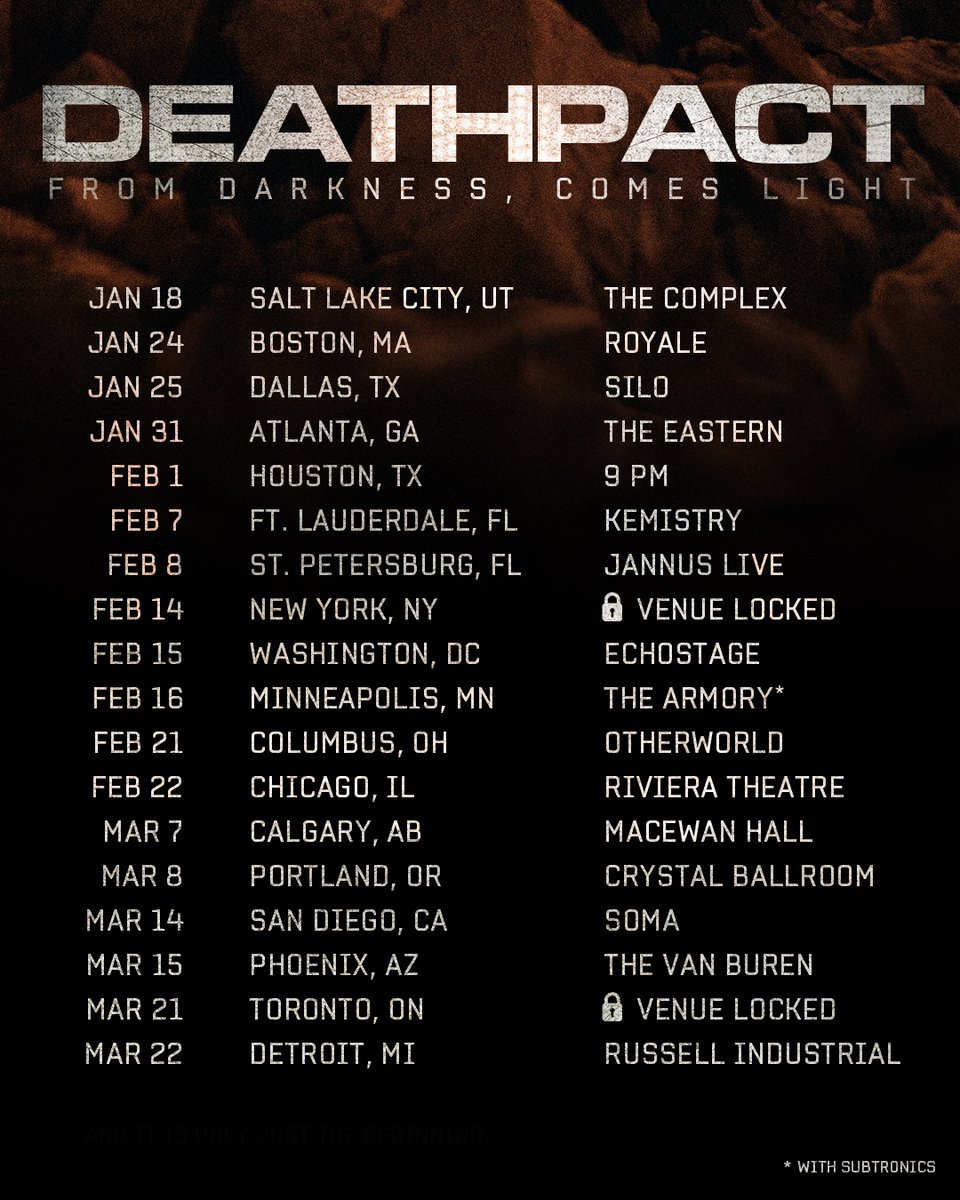 PLEASE WELCOME OUR SPECIAL GUESTS…

PRE-SALE ACCESS OPENS TOMORROW (11.20) at 10AM LOCAL VENUE TIME.