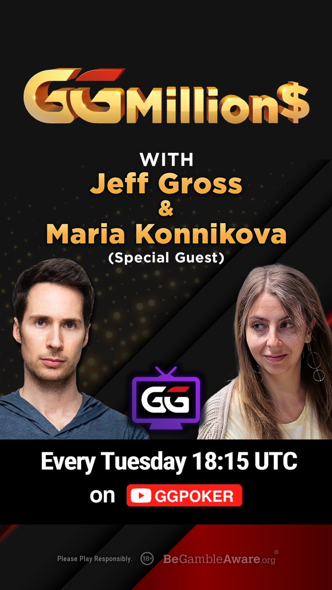 LIVE NOW! 

$360,000+ to 1st stacked Final Table as usual on the #ggmillions commentating with <a href="/mkonnikova/">Maria Konnikova</a> today!

YouTube.com/ggpoker