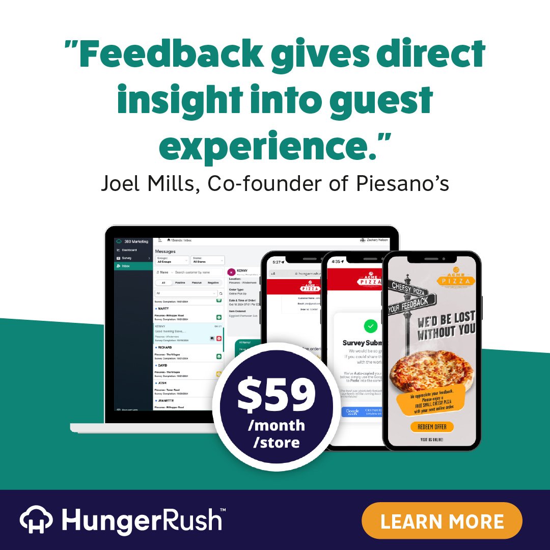 🎉Introducing HungerRush Feedback:
✔️Capture customer feedback
✔️Respond faster to issues
✔️Encourage positive reviews
✔️Boost loyalty
"Feedback gives direct insight into the guest experience." – Joel Mills, Piesano’s
👉 Learn more: hubs.li/Q02YMp540 hubs.li/Q02YMv660