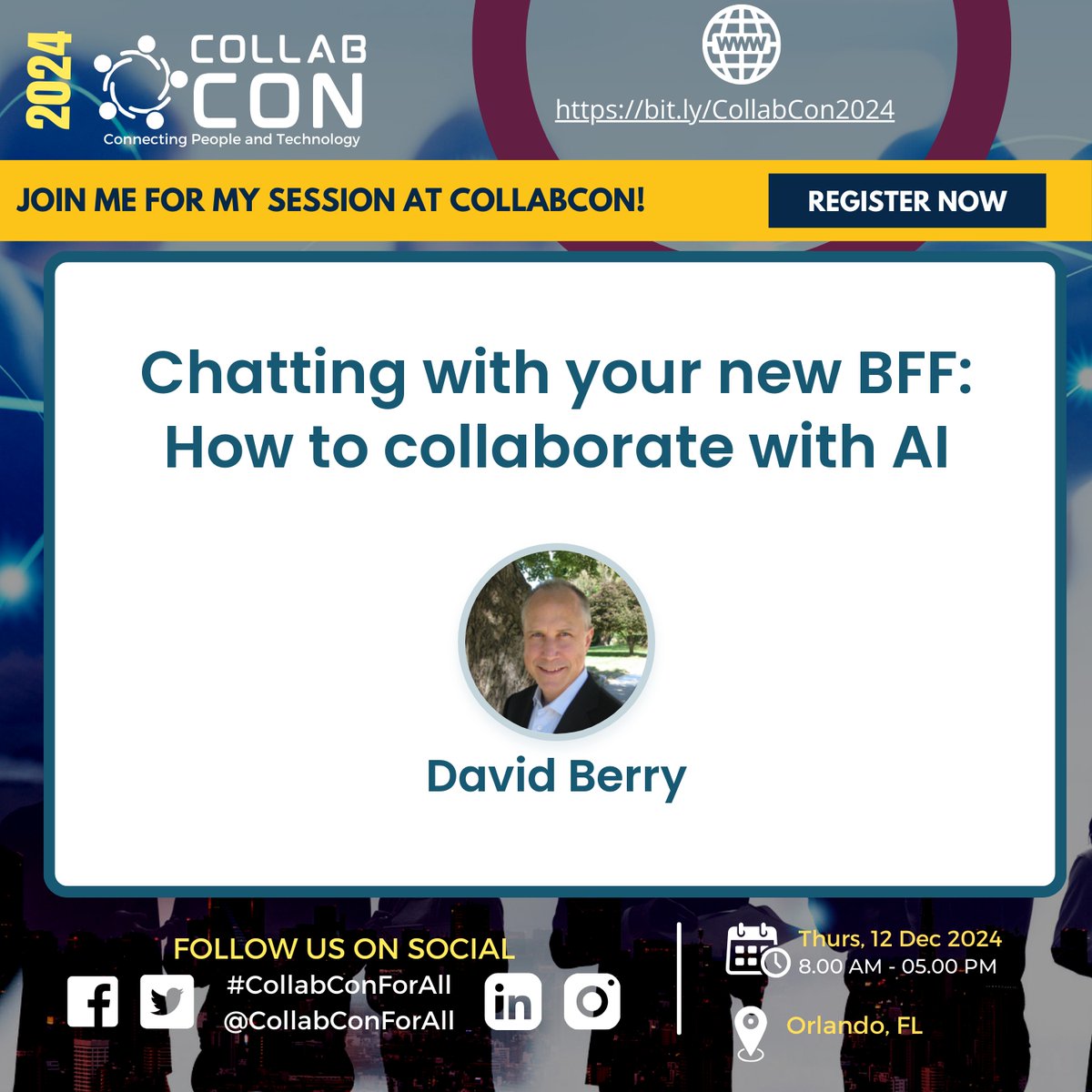 David Berry is speaking at #CollabCon! Learn to craft prompts that unlock high-quality answers with tools like #ChatGPT, #MicrosoftCopilot, + #Perplexity in his session about prompt engineering &amp; your new BFF - #GenAI. 🤖bit.ly/CollabCon2024

#MGCI #CommunityLuv #M365Community