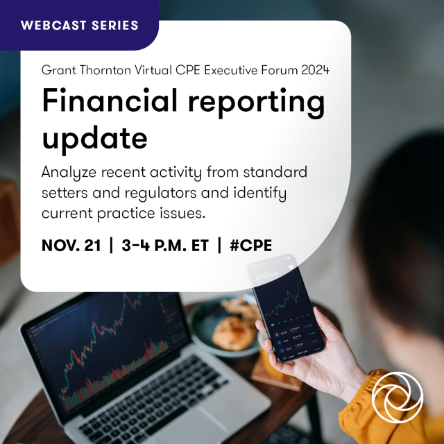 RUSSOCPANYC's tweet photo. Join our Nov 21 #webcast for updates from standard setters and regulators like FASB and SEC. We’ll discuss the implementation of new standards, regulations and current practice issues. Register now for @GrantThorntonUS's vCPE #WebcastSeries. #CPE https://t.co/JtiN7toj63 https://t.co/ylWCuOu59z