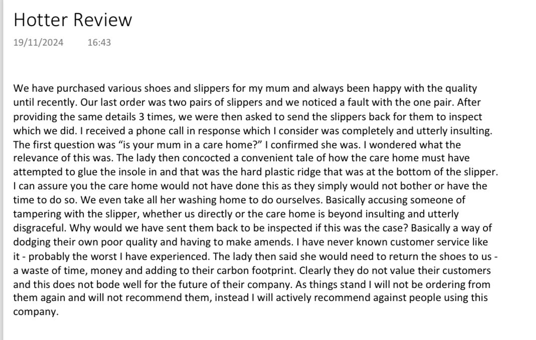 ESmithy84's tweet photo. @hottershoes shocking customer service. We're open to a response. https://t.co/X1oGqpE1RC