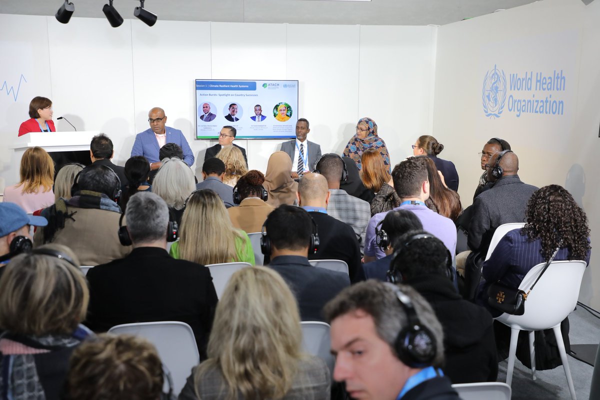 GuledAbdijalil's tweet photo. On the sidelines of #COP29🇦🇿, I had the opportunity to join with Global Health leaders on celebrating @WHO-led Alliance for Climate &amp; Health Day where I had shared our experiaces on climate change impacts &amp; how we can adopt &amp; mitigate recurrent climate induced health shocks in 🇸🇴 https://t.co/yREQmqMhx8