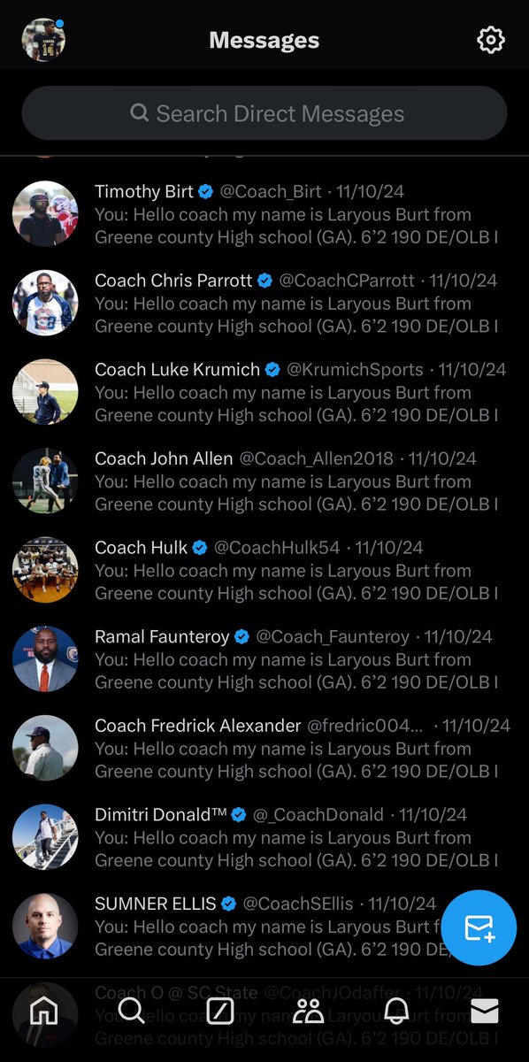 I send DM’s out every now and then and maybe 15% of the coaches reach back out. I’ve taught myself that’s it’s a process and it’s a lotttt of other athletes doing the same thing. So i put my faith in god and hope that 15% jump up to at least 50%🙏🏾 I will continue to do so! #WORK