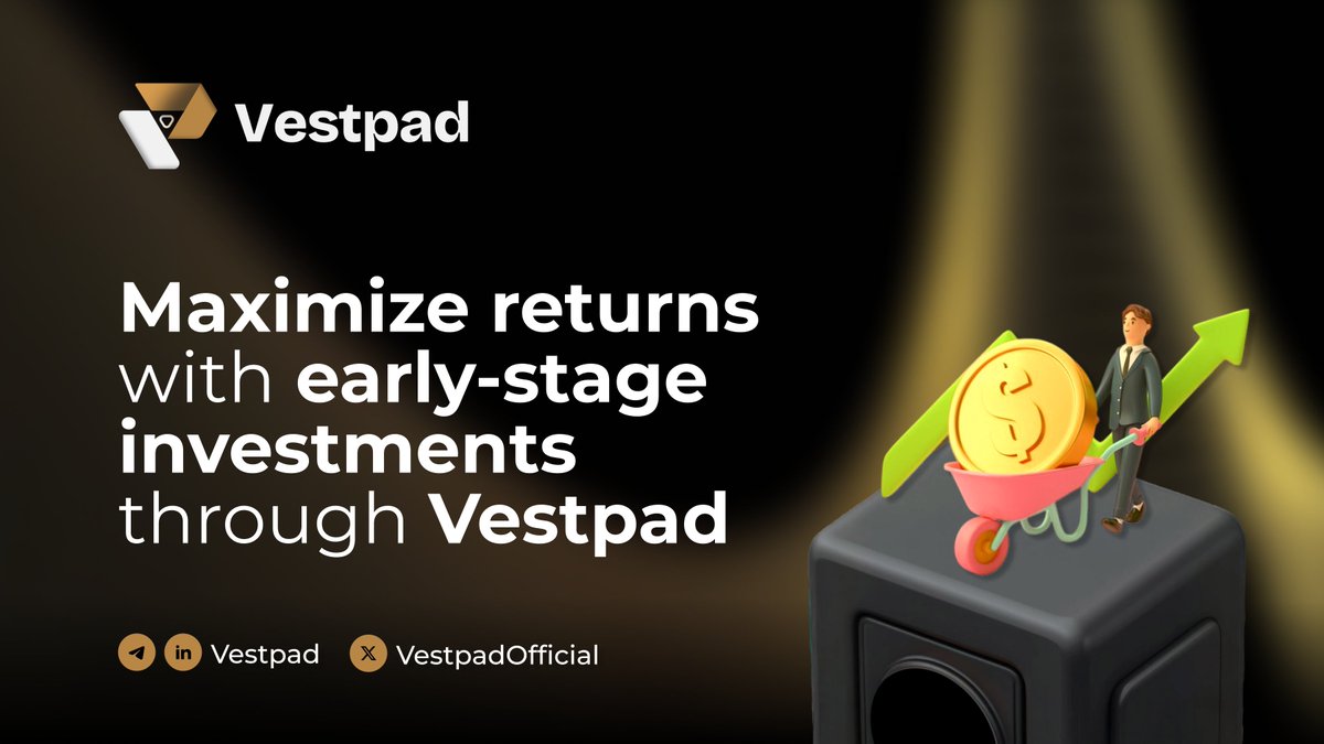 VestpadOfficial's tweet image. Early-stage investments via #launchpads offer unmatched financial opportunities, particularly in terms of ROI. 
Research shows that investors who enter during these early phases often see exponential returns, with some projects delivering more than 5x their initial investment…
