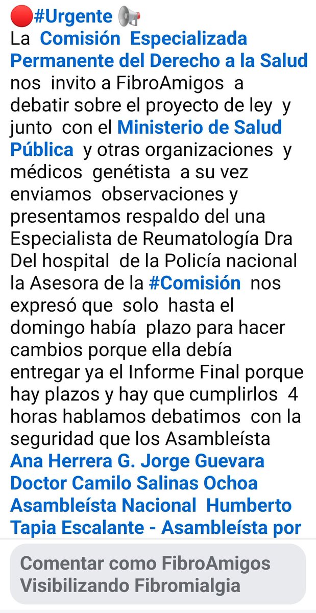 FibroAmigosEc's tweet photo. Necesitamos respuestas claras y sinceras  @DerechoSaludAN @AnaHerreraGomez @DrCamiloSalinas @JorgeGuevaraEC  y cada comisionados de dicha comisión https://t.co/zNb6ANhII0