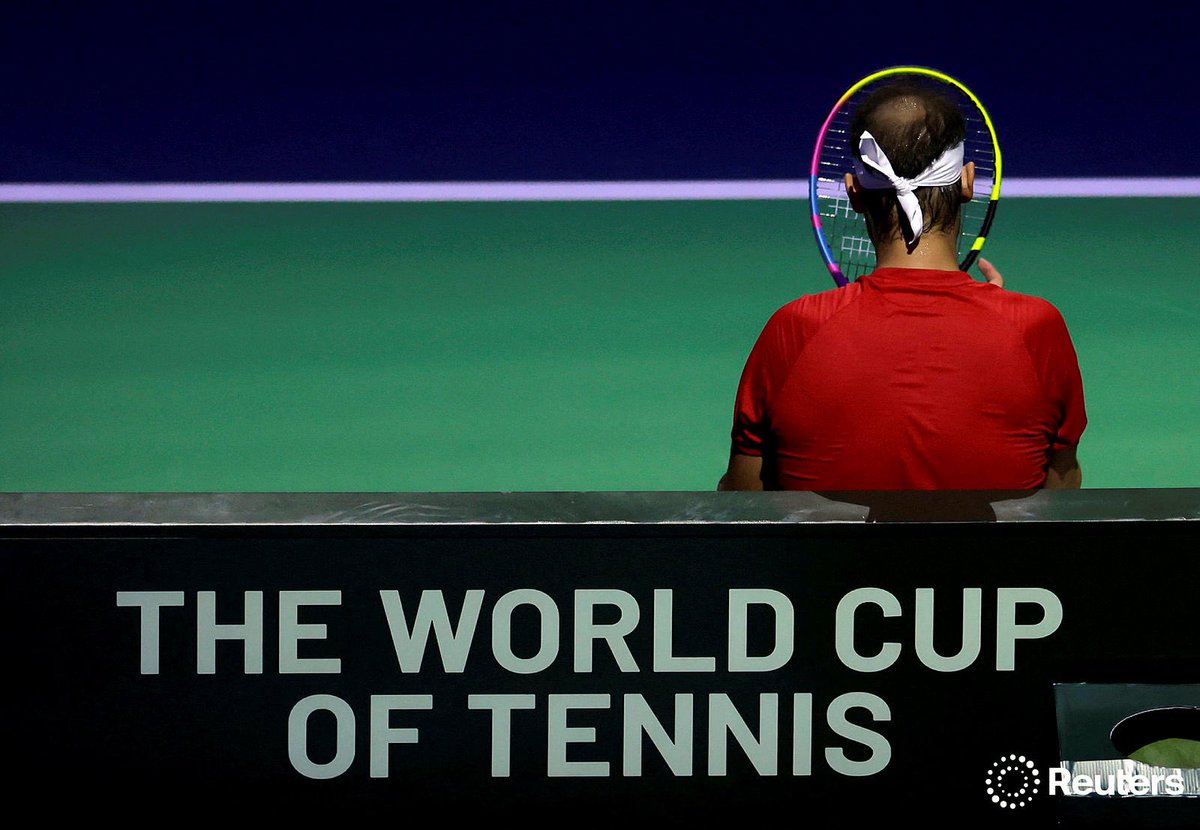 Tennis - Davis Cup Finals - Quarter Final - Netherlands v Spain - Palacio de Deportes Jose Maria Martin Carpena Arena, #Malaga, Spain - November 19, 2024 
Spain's Rafael Nadal during his match against Netherlands' Botic van de Zandschulp REUTERS/Jon Nazca