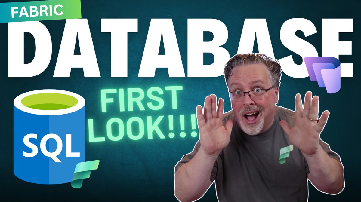 Here we GO!!! Fabric Database FIRST LOOK.

Let's see how Good (or bad) it is.

#MicrosoftFabric #PowerBI

youtu.be/E8NXeZWkCoE