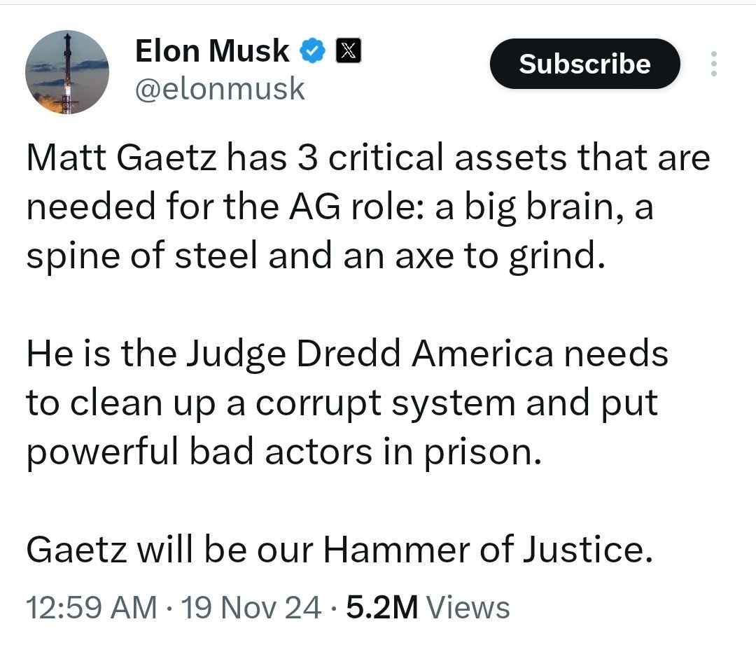 Judge Dredd would take one look at the case against Matt Gaetz and immediately unload his entire clip into his groin