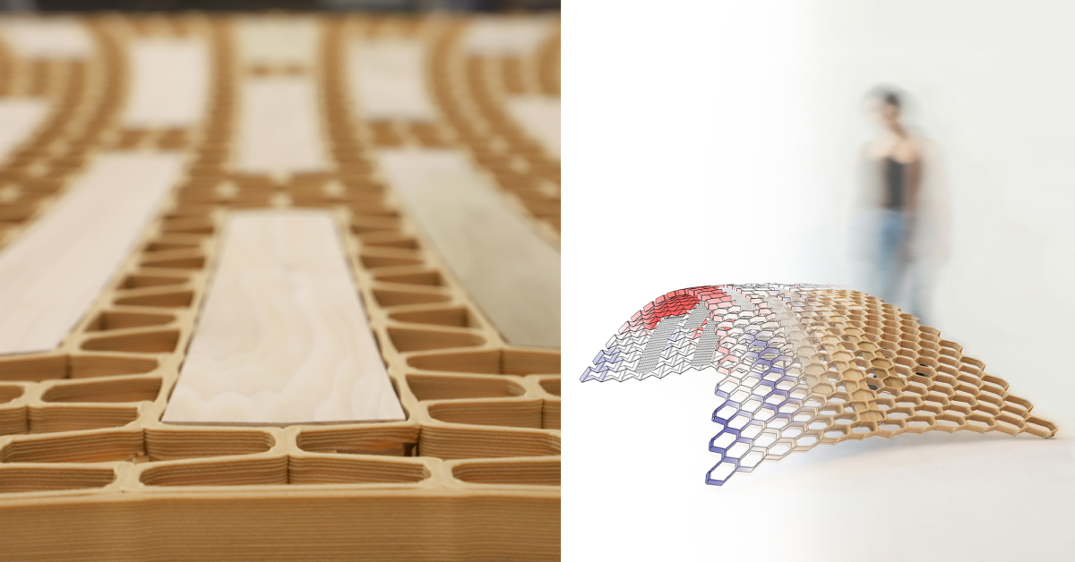 multimeso's tweet photo. The #Hybrid #AdditiveFabrication of wood actuators and #3Dprinted #Metamaterials can be utilized for the production of large-scale doubly curved #ShellStructures, as explored and demonstrated in the master's thesis project of Karen Antorveza, Laura Kiesewetter, and Eda Özdemir. https://t.co/CfcgdWgDaq