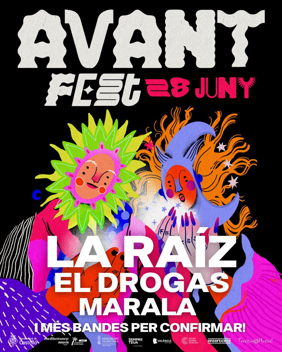 Ehhh, tu! Ja tens la teua entrada per a l’Avant Fest? 🤔 

El 28 de juny, a Castelló es celebra una gran festa per a tota la família, plena de música, activitats, espai gastro i boníssima energia. 
<a href="/laraiz_oficial/">La Raíz</a> 
<a href="/ElDrogasOficial/">El Drogas</a> 
#Marala  

ENTRADES 🎟️enterticket.es/eventos/avant-…