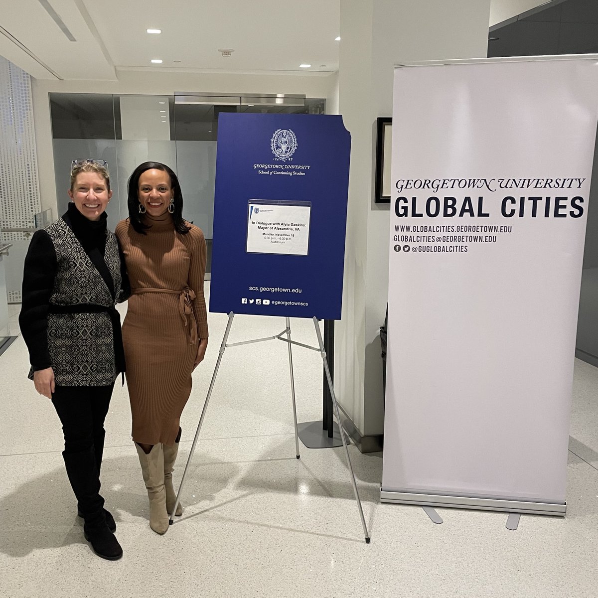 Alyia Gaskins (@alyia4alx) on Twitter photo Several years ago, I was a student at <a href="/Georgetown/">Georgetown University</a> University working on Masters in Urban Planning. Last night, I returned for an exciting conversation on leadership, public health, and the future of cities with some of my favorite professors. Several years ago, I was a student at <a href="/Georgetown/">Georgetown University</a> University working on Masters in Urban Planning. Last night, I returned for an exciting conversation on leadership, public health, and the future of cities with some of my favorite professors.