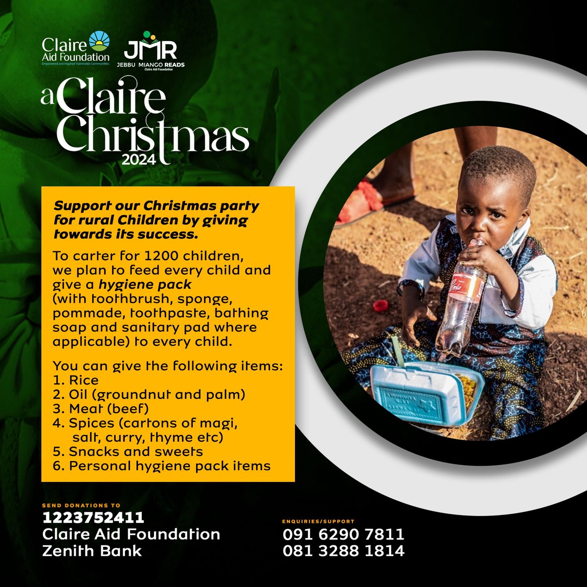 nenkinan_deshi's tweet photo. I need your generous donations of 1k, 5k, 10k, 50k, 100k, 1M, etc for our annual Christmas outreach to Rural children in Miango. This year we're hoping to reach 1200 children from 5 communities and an orphanage.

We also take donations of rice, spices, meat, drinks, clothes, etc https://t.co/uQxnzT6niq