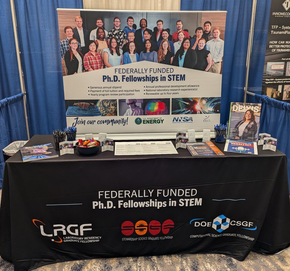 DOE NNSA SSGF (@doennsassgf) on Twitter photo We're excited to be promoting four-year <a href="/ENERGY/">U.S. Department of Energy</a> <a href="/NNSANews/">NNSA</a> PhD fellowships at this week's ANS Winter Conference & Expo in Orlando. The #DOENNSASSGF, <a href="/LRGFellowship/">Laboratory Residency Graduate Fellowship</a> & <a href="/doecsgf/">DOE CSGF</a> programs train leaders in a number of fields, including #nuclearscience. Stop by booth 308 to learn more. We're excited to be promoting four-year <a href="/ENERGY/">U.S. Department of Energy</a> <a href="/NNSANews/">NNSA</a> PhD fellowships at this week's ANS Winter Conference & Expo in Orlando. The #DOENNSASSGF, <a href="/LRGFellowship/">Laboratory Residency Graduate Fellowship</a> & <a href="/doecsgf/">DOE CSGF</a> programs train leaders in a number of fields, including #nuclearscience. Stop by booth 308 to learn more.