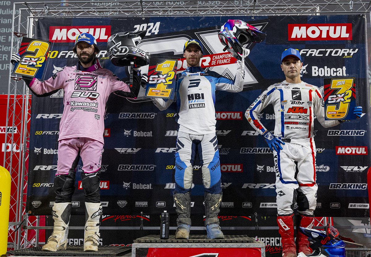 #SXTour - Championnat de France #Supercross 2024
Paris La Défense Arena-92 (7/9) : #MaximeDesprey s’impose devant #CalvinFonvieille
➡️urls.fr/KltAWw
#ffmoto