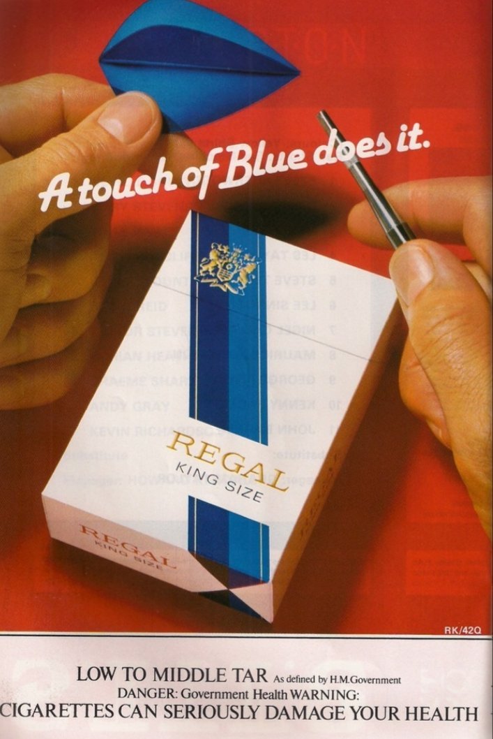 And at #1: it's a tie! Embassy Filter is rightly the true taste of snooker,  but Regal King Size is basically the coat of arms of the North of England.  Don't make