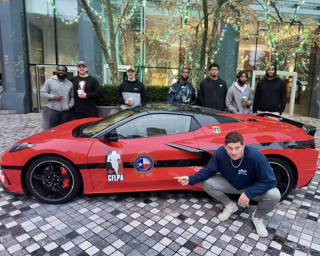 CFLPA (@cflpa) on Twitter photo Big thanks to the <a href="/TDFireAcademy/">Training Division</a> for their incredible donation of this Corvette while we were in #Vancouver for the 111th <a href="/GreyCupFestival/">The Grey Cup Festival</a> ! 🚗🔥
We’re proud to partner with such an amazing team, and we’re beyond grateful for your support.
#CFLPA #CommunitySupport #Gratitude Big thanks to the <a href="/TDFireAcademy/">Training Division</a> for their incredible donation of this Corvette while we were in #Vancouver for the 111th <a href="/GreyCupFestival/">The Grey Cup Festival</a> ! 🚗🔥
We’re proud to partner with such an amazing team, and we’re beyond grateful for your support.
#CFLPA #CommunitySupport #Gratitude