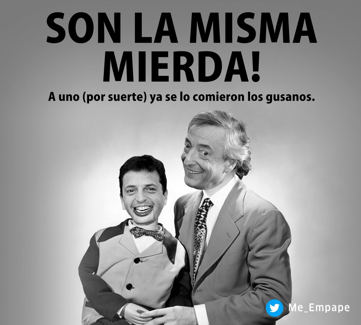 Hace un año nos salvamos de que el cachivache de Sergio Massa y su concubina, la Primera Dama del Puerto de Frutos, llegaran a la Casa Rosada!!

La patria es el 0RT0!!