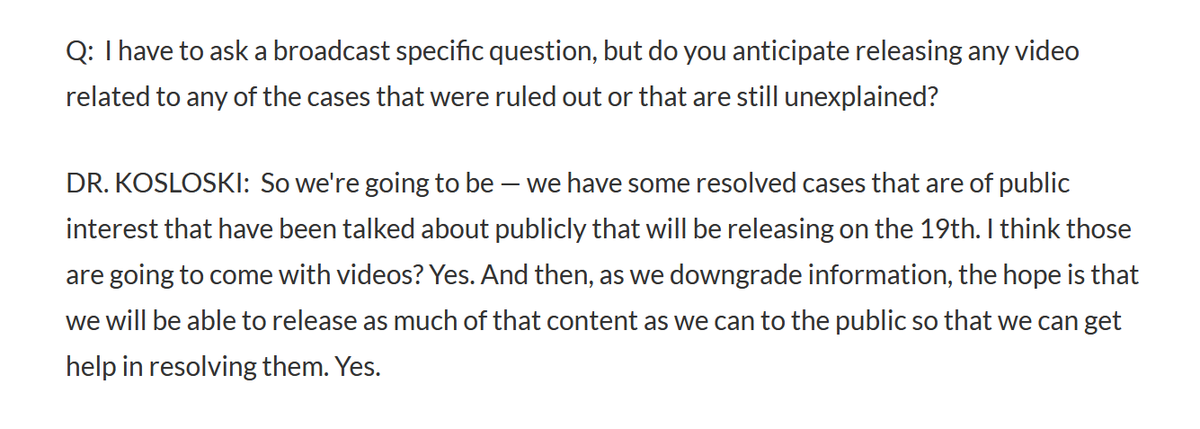 #UFOx #UFOtwitter #UAP #NHI 

🧐

 NEW UAP VIDEOS  will  be uploaded later today

 here:   

dvidshub.net/search/?q=uap&…   

&amp; 

 aaro.mil

Source:  defense.gov/News/Transcrip…