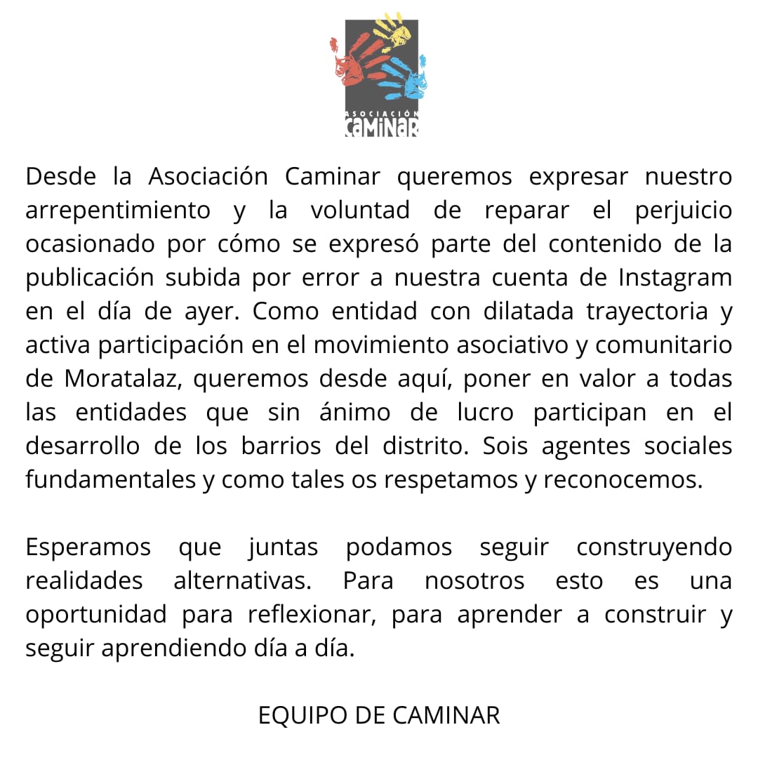 COMUNICADO EQUIPO CAMINAR