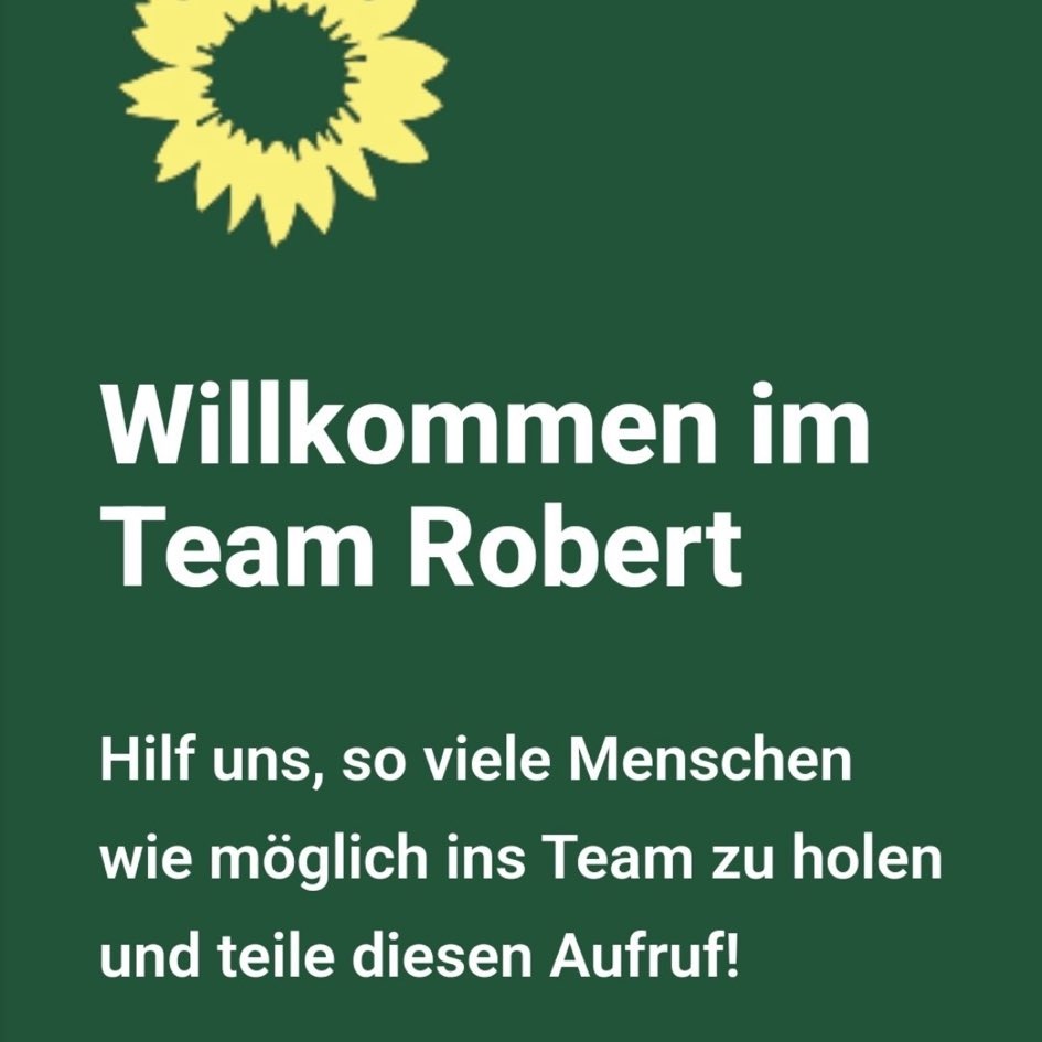 Ich mache das jetzt auch. 
Ich traue es Habeck zu. 
Wer das auch tut, folge mir. 
Wir sollten uns vernetzen. 💚💚💚

#TeamHabeck 
#TeamRobert 
#Habeck4Kanzler
