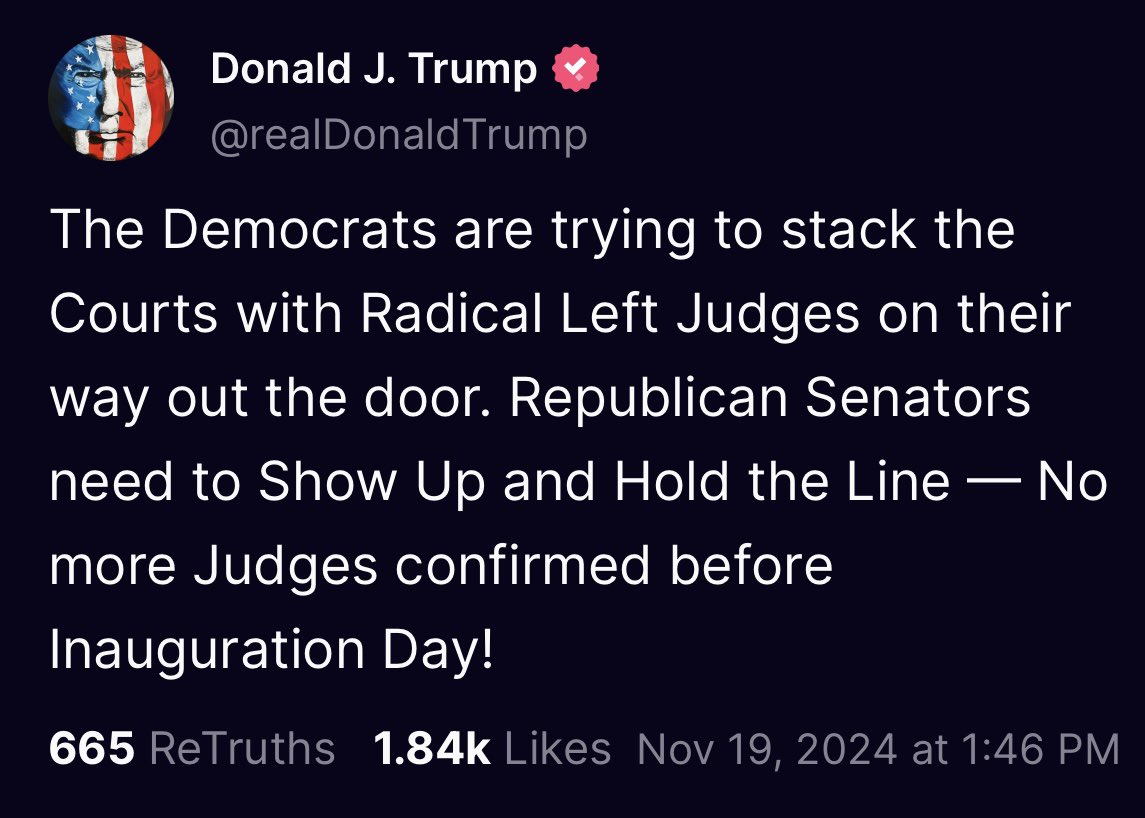 BasedMikeLee's tweet image. President Trump is right

Senate Republicans need to do everything we can to stop the confirmation of horrible Biden-appointed judges