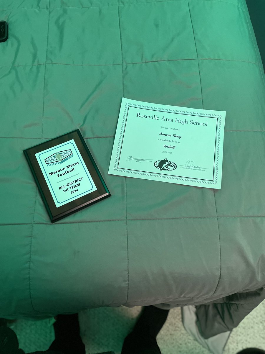 Cameron Finney (@bankzcam) on Twitter photo After receiving a District Award, I want to thank the Maroon Metro District for awarding me 1st Team All District.
Thank you to <a href="/RSVLRAIDERFBALL/">Roseville Football</a> for the opportunity this 2024-25’ season.
More To Come. After receiving a District Award, I want to thank the Maroon Metro District for awarding me 1st Team All District.
Thank you to <a href="/RSVLRAIDERFBALL/">Roseville Football</a> for the opportunity this 2024-25’ season.
More To Come.