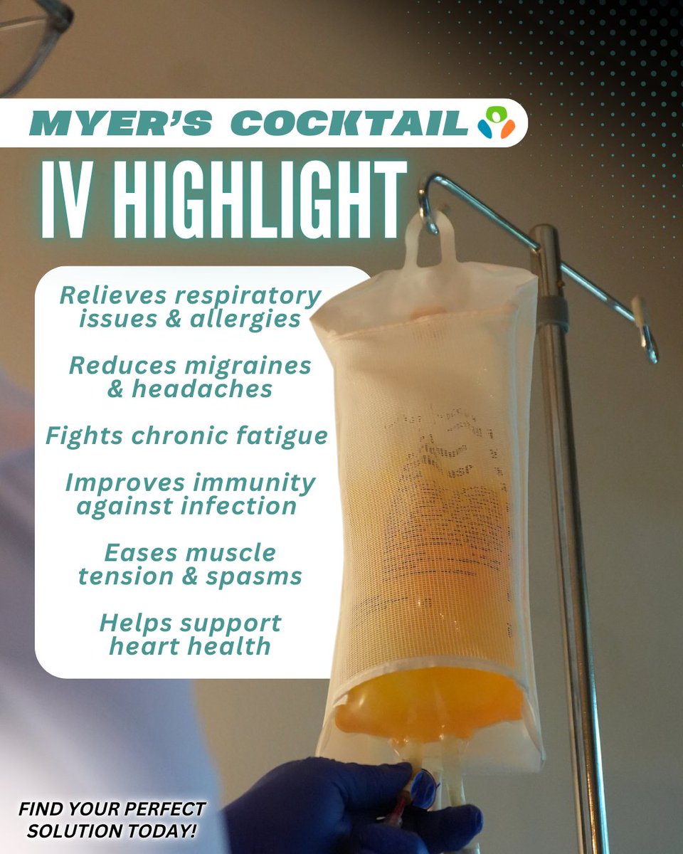 ReplenishTampa's tweet photo. This powerful blend of vitamins, minerals, and amino acids can help with a variety of health concerns from acute asthma attacks to fibromyalgia symptoms, fatigue, and even allergies.  

Learn more at https://t.co/z1DC2UlzJQ

#MyersCocktail #ivtherapy #tampa #ivboost #ReplenishIV https://t.co/HBBMMWu3lM