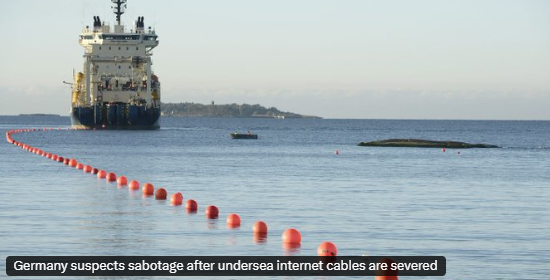 violet_vivid's tweet photo. The C-Lion1 cable between Finland and Germany was severed in the Baltic Sea, its operator said, after damage was reported to another cable linking Lithuania and Sweden. https://t.co/9W5ECgM0tu