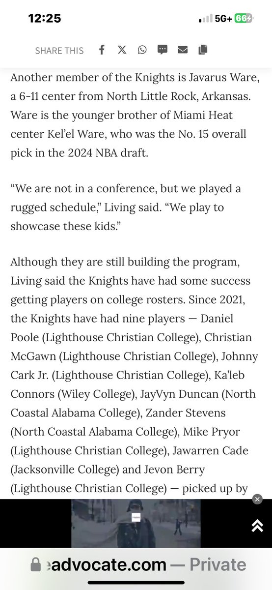 Louisiana Knights Post Grad Academy Basketball