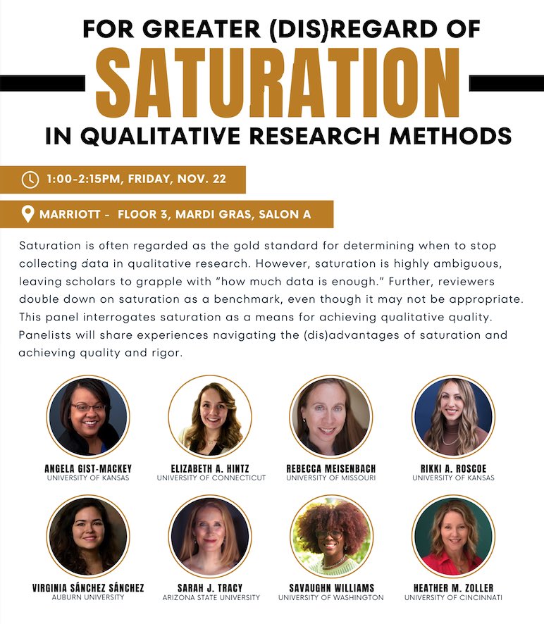 #NCA2024 attendees: We’d love to have you join us for a discussion about saturation in qualitative research methods!