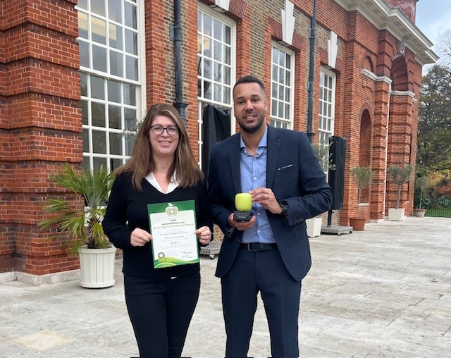 Tusker (@tuskerdirect) on Twitter photo Reece Ireland and Katie Brown were at Kensington Palace this week, to accept our international gold, sustainable development award from <a href="/TheGreenOrg/">The Green Org</a>'s Green Apple Environment Awards. We were awarded this for our work on carbon offsetting and moving our fleet from petrol to EV.🍏 Reece Ireland and Katie Brown were at Kensington Palace this week, to accept our international gold, sustainable development award from <a href="/TheGreenOrg/">The Green Org</a>'s Green Apple Environment Awards. We were awarded this for our work on carbon offsetting and moving our fleet from petrol to EV.🍏