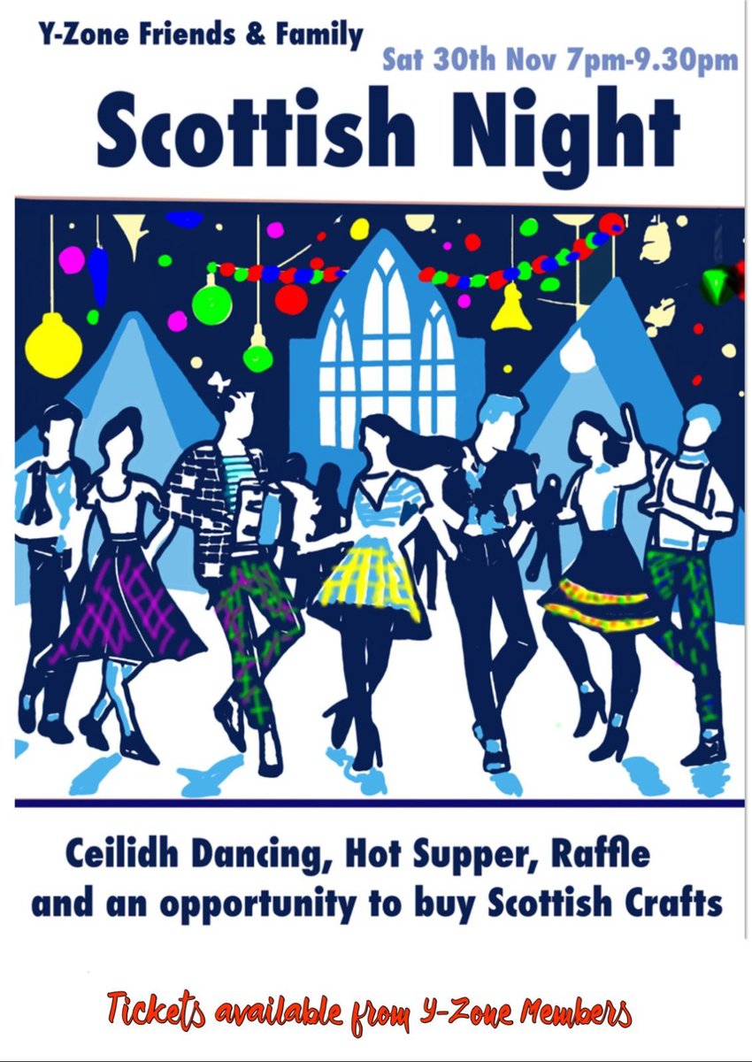 stmarysmwell's tweet photo. Not long until St Mary's @YZone46361882 Scottish night on Sat 30th Nov. It promises to be a great night of music, dancing, fun and fellowship. Get your tickets from anyone Y-Zone members or leaders 🏴󠁧󠁢󠁳󠁣󠁴󠁿🕺💃🥁🪗🎻 https://t.co/W1zxTo4DYY