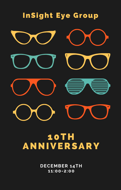 Join us for our 10th anniversary celebration on Saturday, December 14, 2024 11am-2pm. #10years #Eyewear #InSightEyeGroup