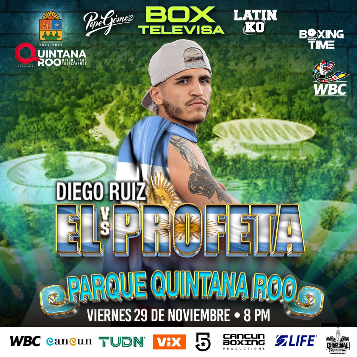 LatinKOprom's tweet image. 🥊🇦🇷 #Profeta Ruíz: "Después de darle su repasada a Picasso, ahora voy por Celex" 🥊

🖋️
facebook.com/share/p/15WTJC…

🏟️ Parque Q. Roo
📆 29/nov
📺 @MiCanal5

#BoxTelevisa

@WBCBoxing @wbcboxeo 
@wbcmoro 
@Turismo__OPB 
@PepeGomezCancun 
@MEMOROCHABTP
@oskuchle