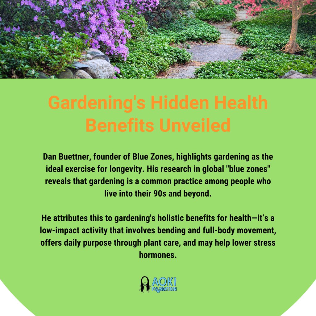 Gardening might be the key to longevity! Dan Buettner’s Blue Zone research shows it’s a low-impact, full-body workout that provides daily purpose, reduces stress, and helps you to keep going strong well into your 90s!