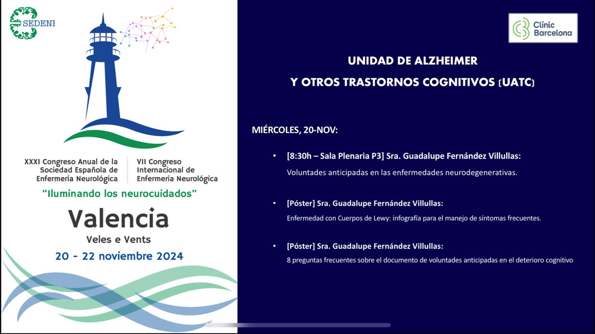 🚨 La #UATC <a href="/hospitalclinic/">Hospital Clínic</a> <a href="/idibaps/">IDIBAPS</a> ya está en Valencia para las nuevas ediciones de la #RASEN24 y #sedene24❗️
Hecha un vistazo a nuestras ponencias, comunicaciones orales y pósters 👇