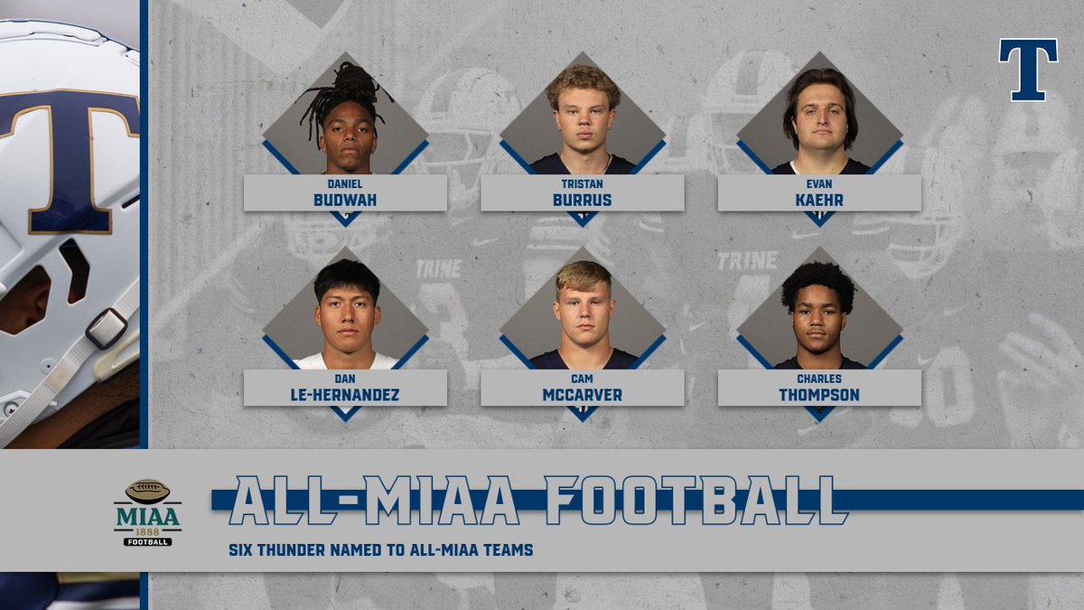 Trine Thunder (@trineathletics) on Twitter photo Six Named to All-MIAA Football Teams
#TrineNation #GoThunder <a href="/TrineThunderFB/">Trine Thunder FB</a>
trinethunder.com/news/2024/11/1โฆ Six Named to All-MIAA Football Teams
#TrineNation #GoThunder <a href="/TrineThunderFB/">Trine Thunder FB</a>
trinethunder.com/news/2024/11/1โฆ