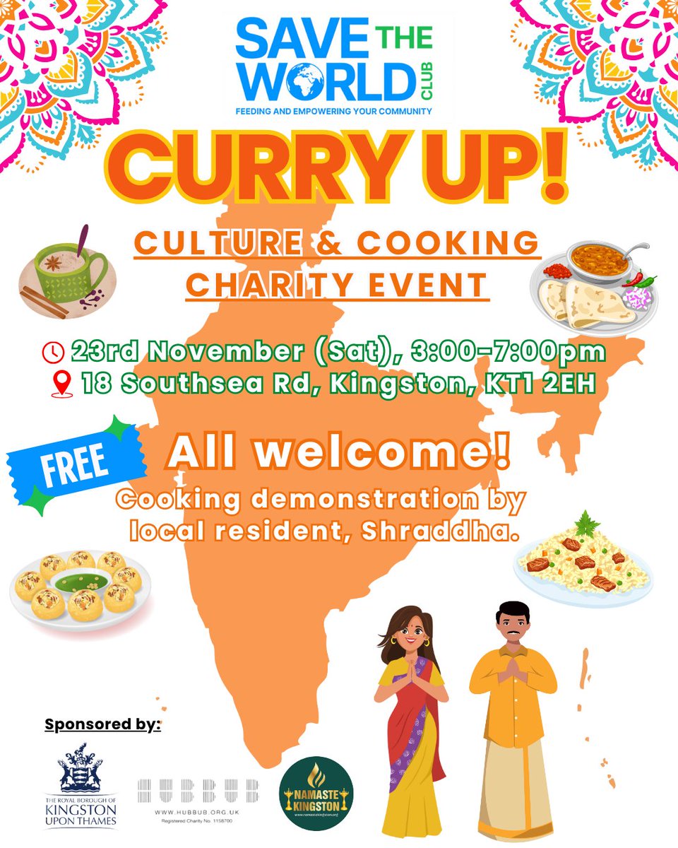 Our next event will be a collaboration with Namaste Kingston! This time, the main focus being a cooking demonstration of easy to prepare Indian winter and comfort foods!

Book your free spot to guarantee your space here: savetheworldclub.org/event-details-…