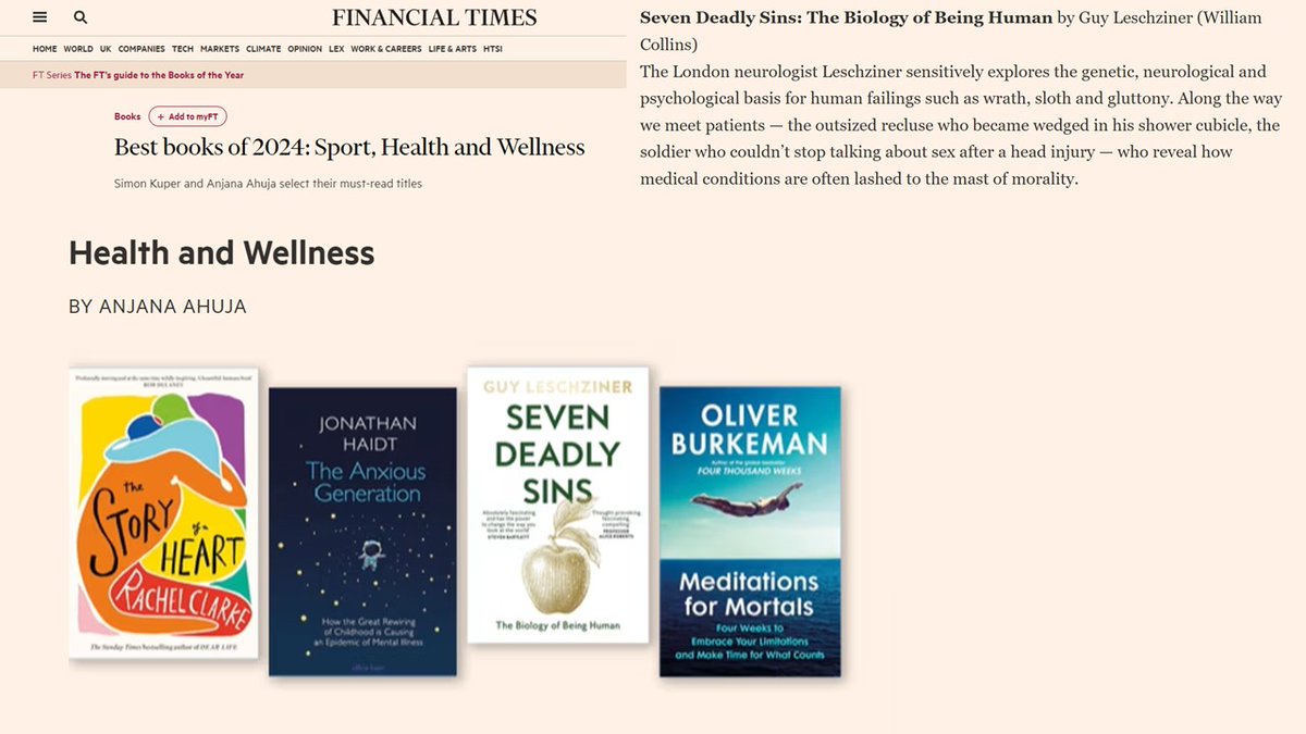 Guy Leschziner (@guy_lesch) on Twitter photo Thanks to <a href="/anjahuja/">Anjana Ahuja</a> for making #SevenDeadlySins one of the <a href="/FinancialTimes/">Financial Times</a> books of the year. In impeccable company with Rachel Clarke, Oliver Burkeman and Jonathan Haidt Thanks to <a href="/anjahuja/">Anjana Ahuja</a> for making #SevenDeadlySins one of the <a href="/FinancialTimes/">Financial Times</a> books of the year. In impeccable company with Rachel Clarke, Oliver Burkeman and Jonathan Haidt