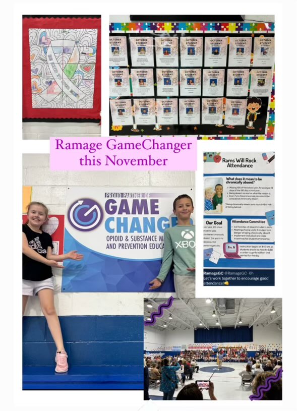 RamageGC's tweet photo. This month at Ramage, the GameChanger movement focused on the collaboration of gratitude &amp; overall health. With learning the importance of consistency through good attendance, understanding the value of Veterans Day, and empowering our students to make healthy choices! https://t.co/qWzBSapbft