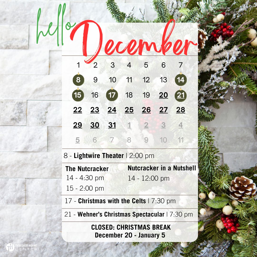 TH_center's tweet photo. 🎉🎄 December is here, and it's packed with excitement! 🎁✨

#THcenter #ChristmasTime #December #Events #OrangeParkFL https://t.co/b82CqDSFog
