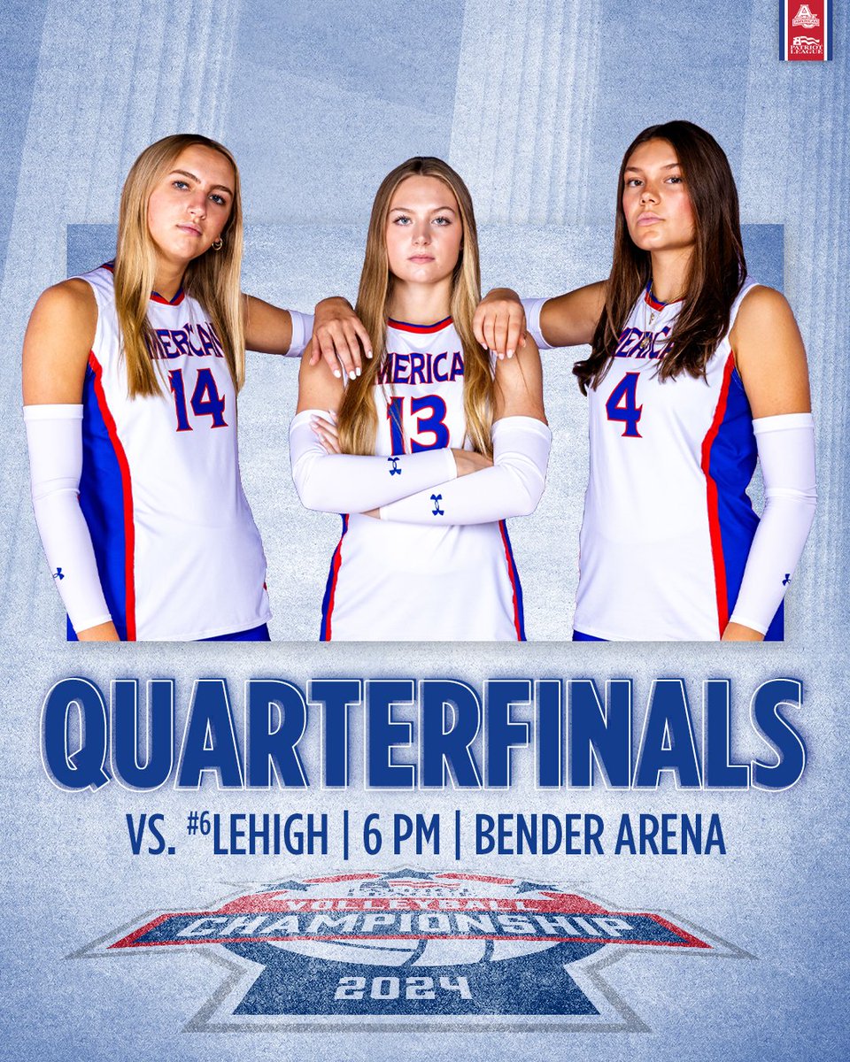 It's postseason time‼️

🆚 Lehigh
📍 Washington, D.C. (Bender Arena)
⏰ 6 pm
📊 aueagles.link/LiveStats-AUVB
📺 (ESPN+) bit.ly/48VIZ21
📺 (Int'l) aueagles.link/international