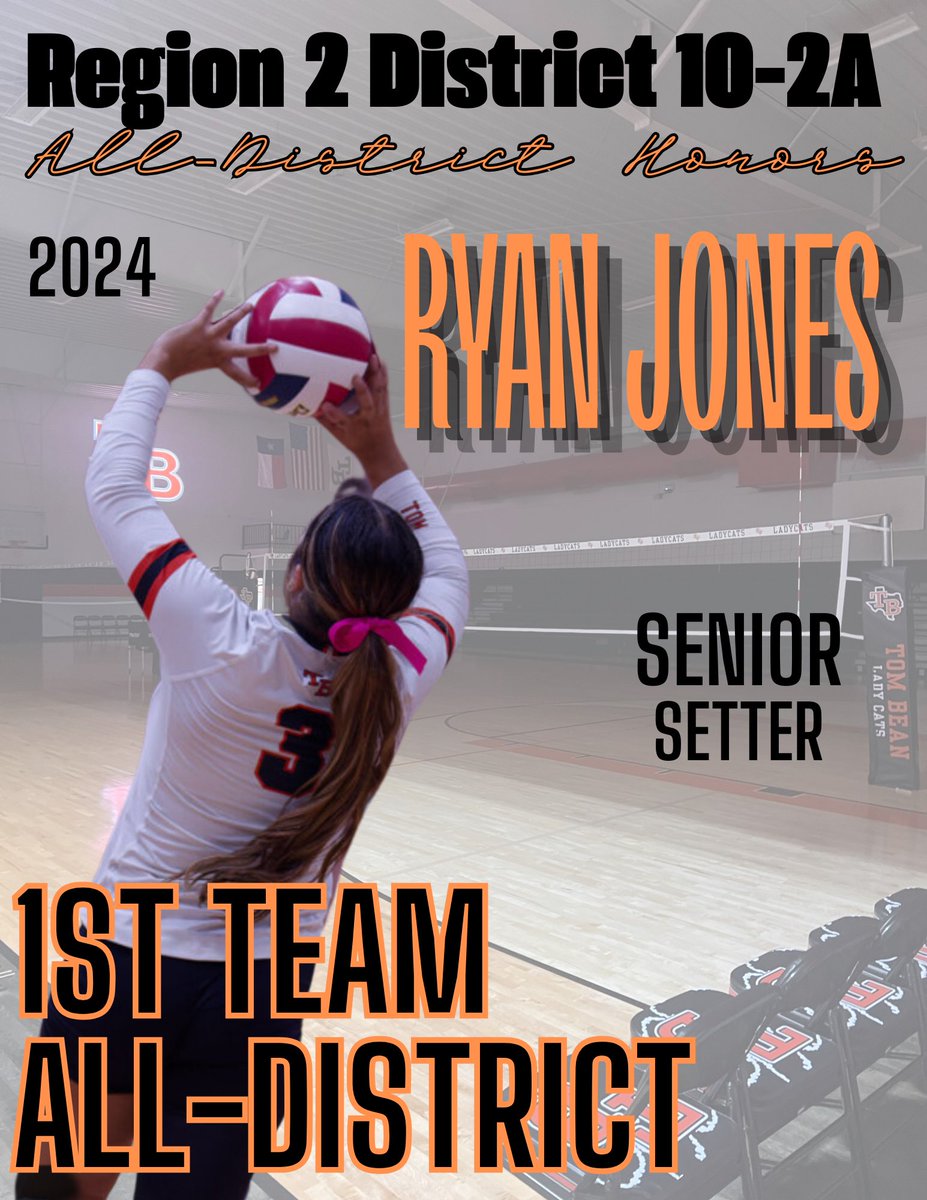 Congratulations to Ryan Jones for receiving 1st Team All-District Honors!! 🧡🏐