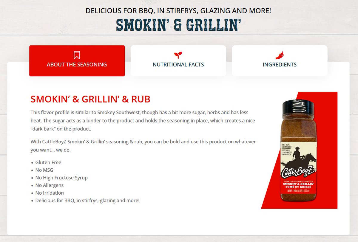 This weeks featured product is our Smokin' &amp; Grillin' rub. Bold flavour, gluten free, no MSG and more! Find out more on our website. cattleboyz.com/seasonings-rub… #steakrub #steakrecipe #bbqseasoning #chefslife #cattleboyz