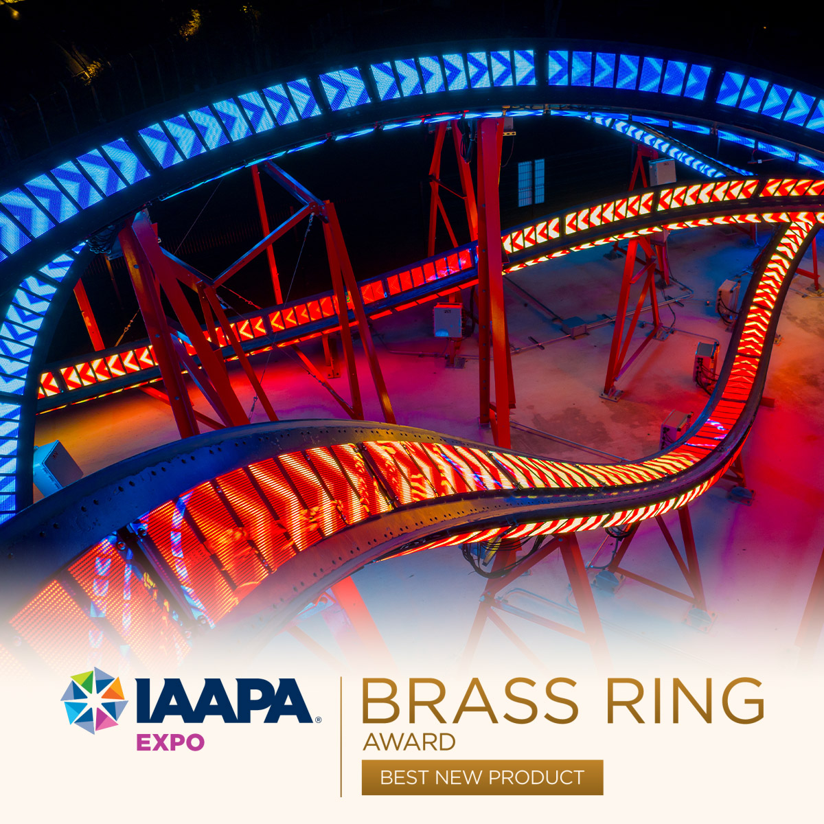 🎉 Big news! Our AURORA track-mounted LED display just won the IAAPA Brass Ring Award for Best New Product: Exhibits, Thematic Displays &amp; Supplies!

Learn more: skylineattractions.com/skyline-attrac…