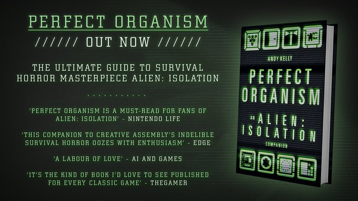 👽 Perfect Organism, my book about Alien: Isolation, is out TODAY in the US and Canada. 👽

What's in it
↘
medium.com/@ultrabrillian…

Where to buy it
↘
linktr.ee/perfectorganism

(Audiobook and paperback editions are also in the works, release dates TBC.)